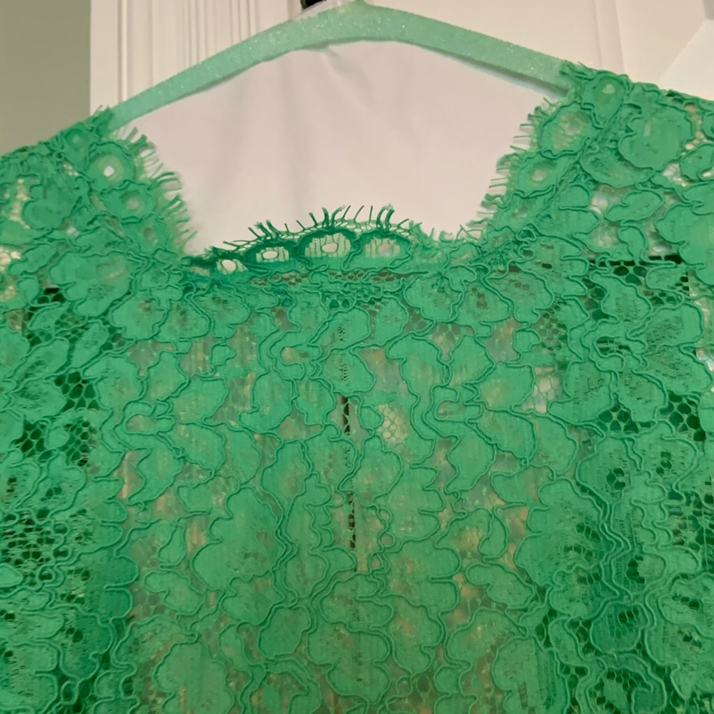 Green lace cocktail dress